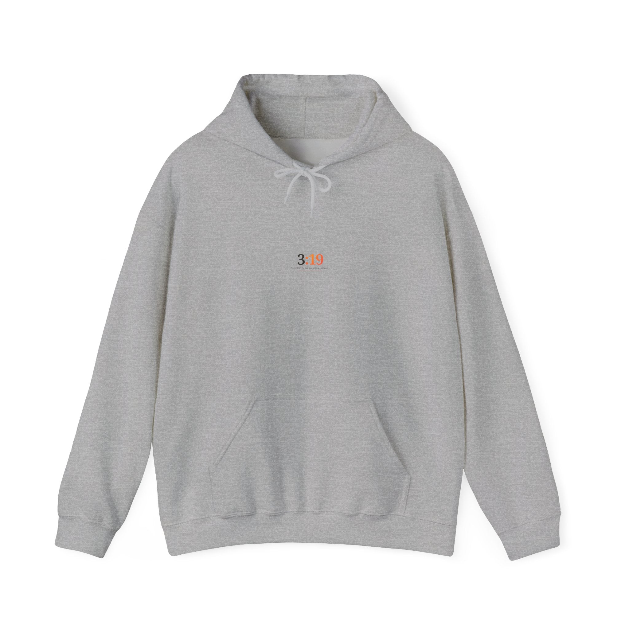 Minimal '3:19' White Hoodie — Simple Scripture Date Sweatshirt