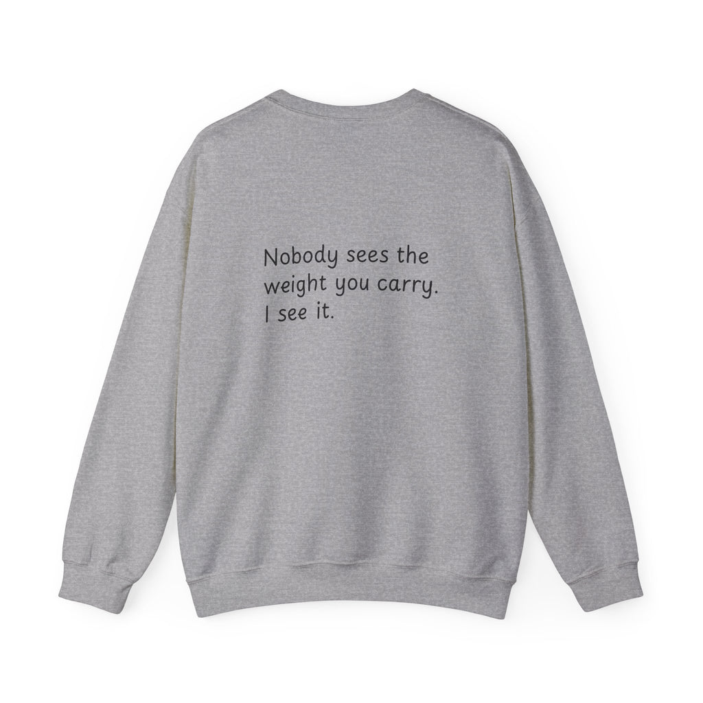 Crewneck Sweatshirt with 3:19 Minimal Script — Subtle Inspirational Graphic